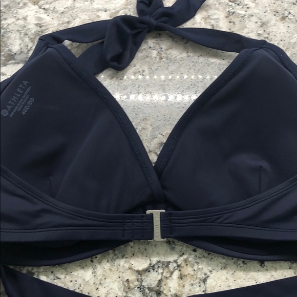 ATHLETA Bra Cup Wrap Bikini Top ~ 40D-DD ~ Navy - Picture 8 of 8